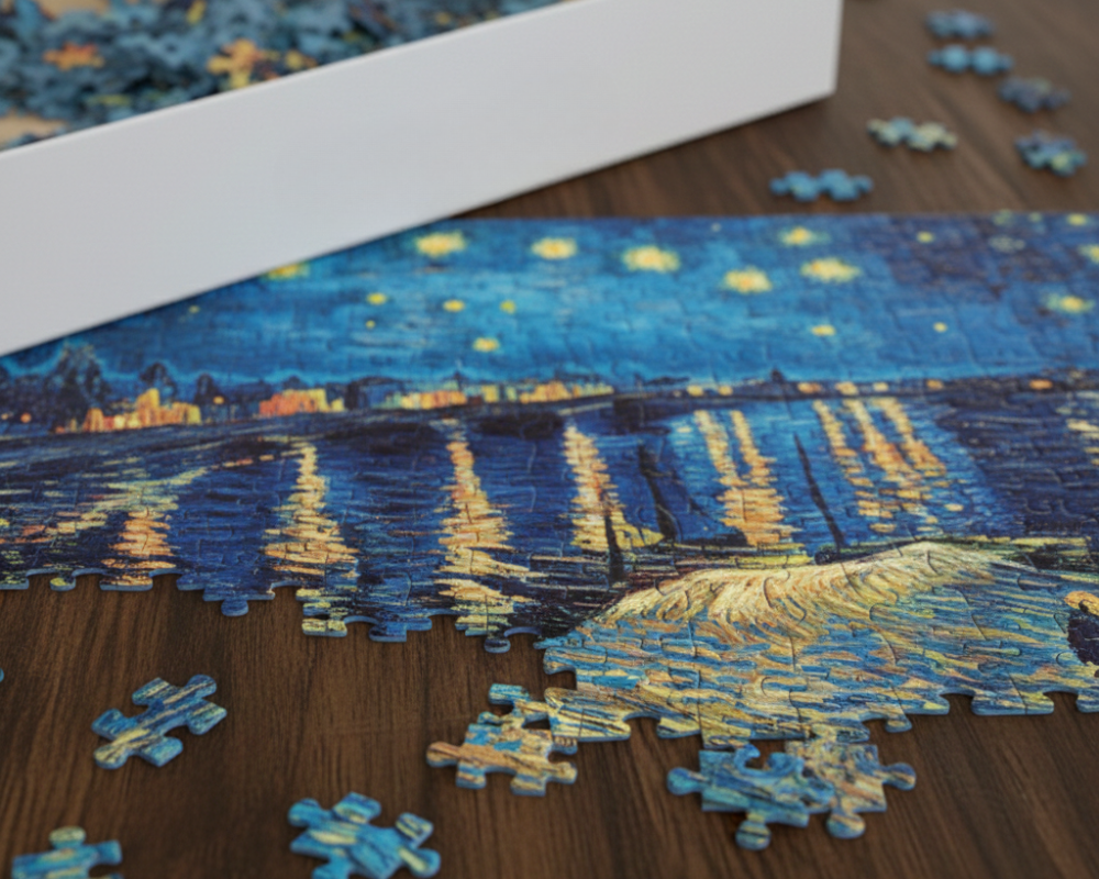 Van Gogh- Noche Estrellada Sobre El Ródano Rompecabezas de Arte 1000 Piezas Eurographics