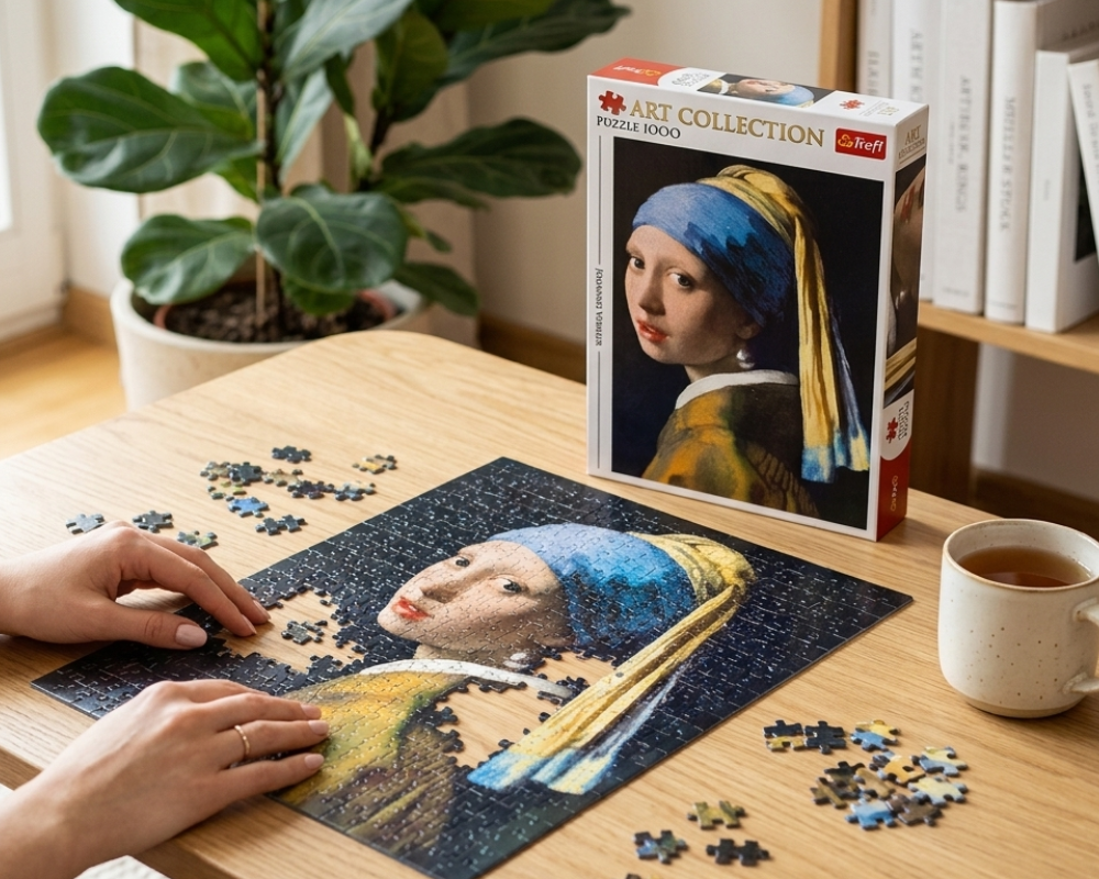 Johannes Vermeer La Joven de la Perla Rompecabezas de Arte 1000 Piezas Trefl