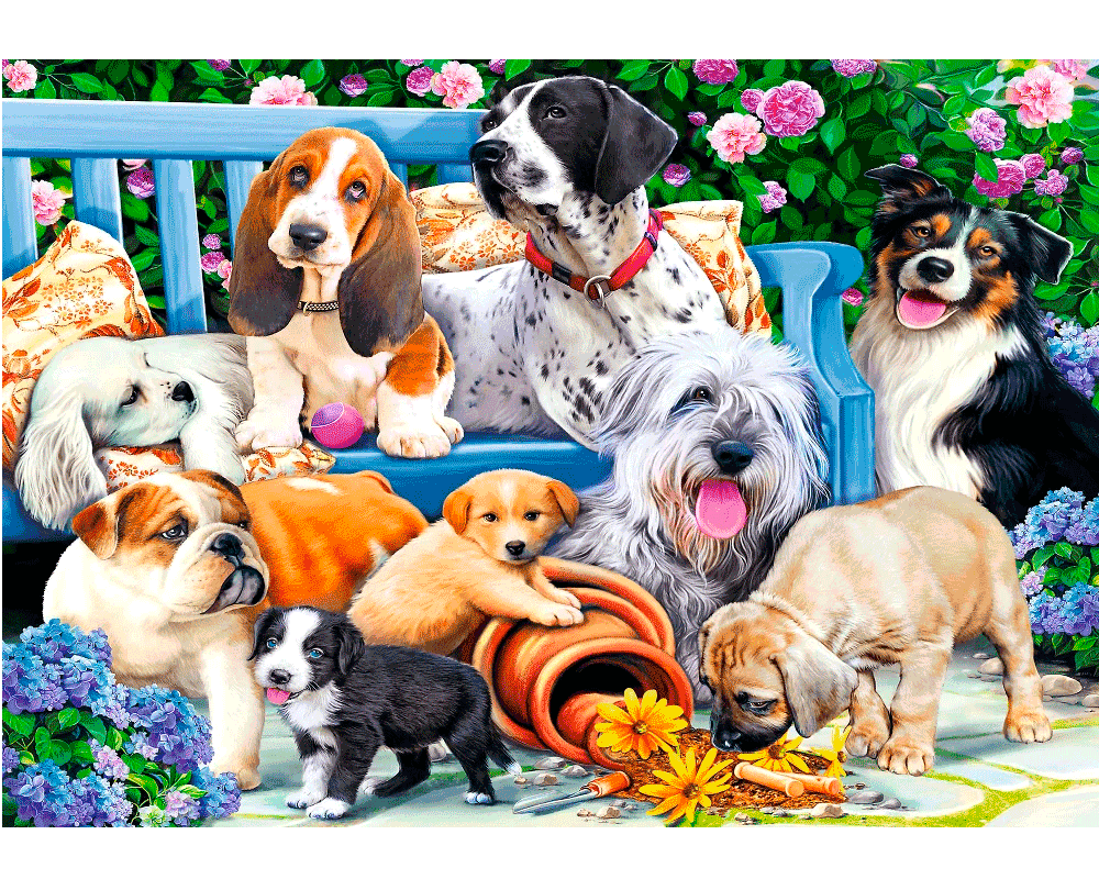 Perros de diferentes razas: Rompecabezas 1000 piezas Trefl