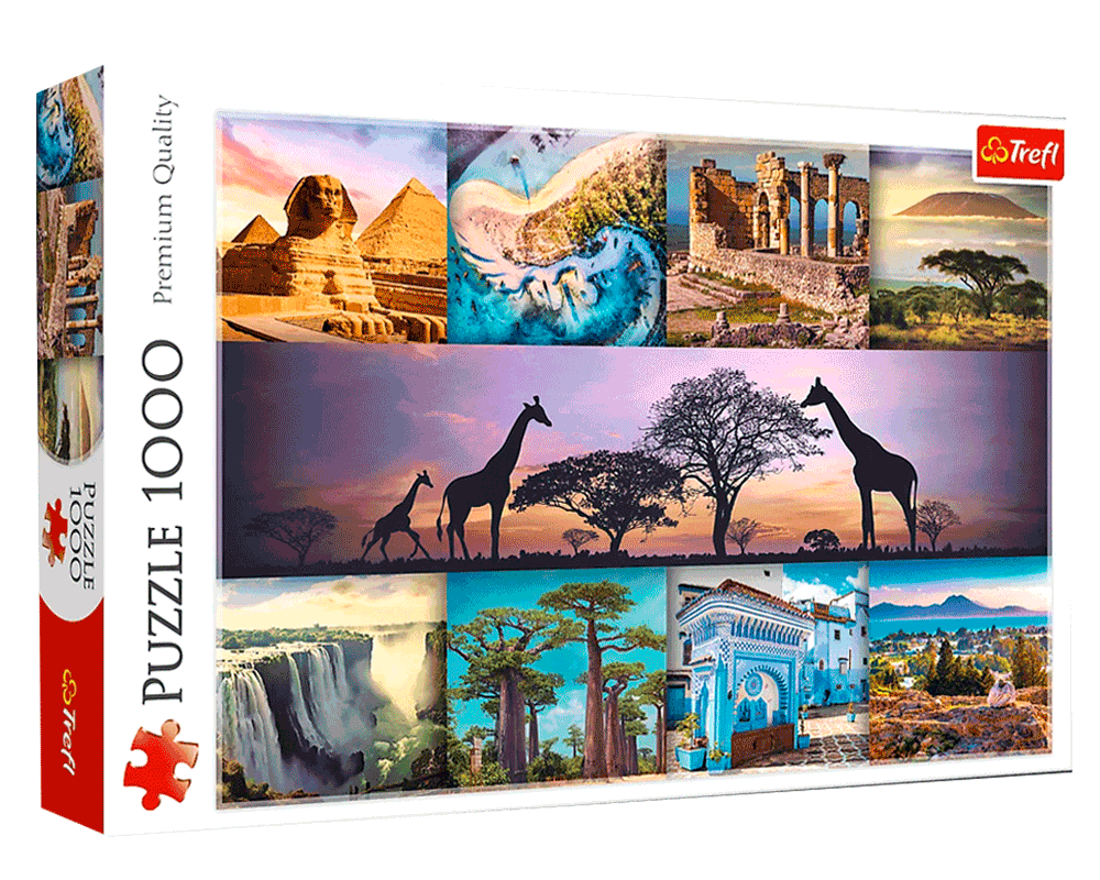 Collage Lugares de África: Rompecabezas 1000 piezas Trefl