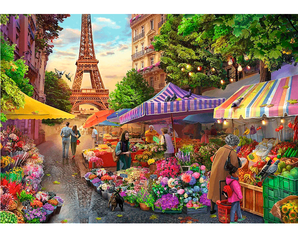 París, Primavera con Flores: Rompecabezas 1000 Piezas Trefl