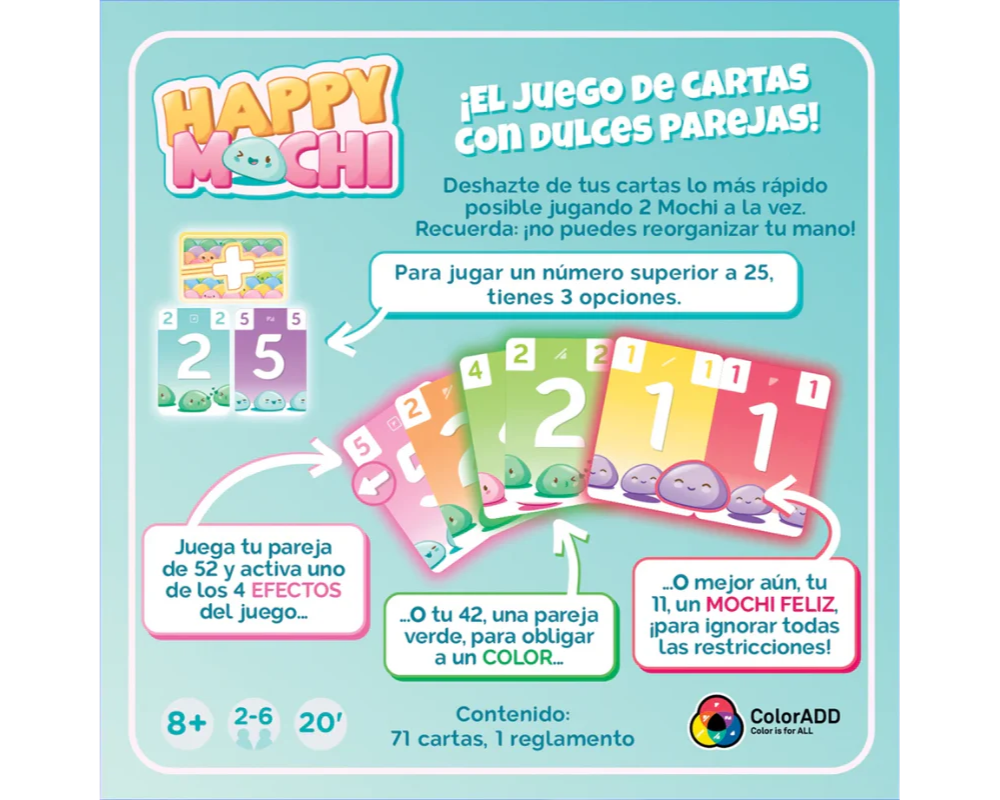 Happy Mochi Juego de Cartas en Español. Asmodee
