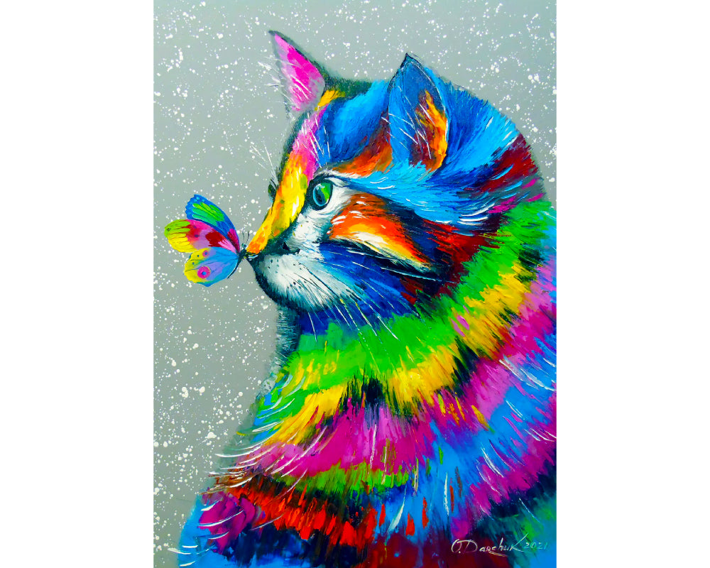 Gato y Mariposa Brillantes: Rompecabezas 1000 Piezas Enjoy Puzzle