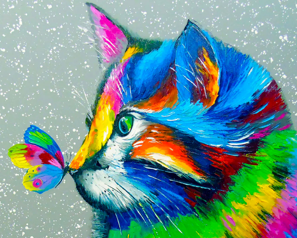 Gato y Mariposa Brillantes: Rompecabezas 1000 Piezas Enjoy Puzzle