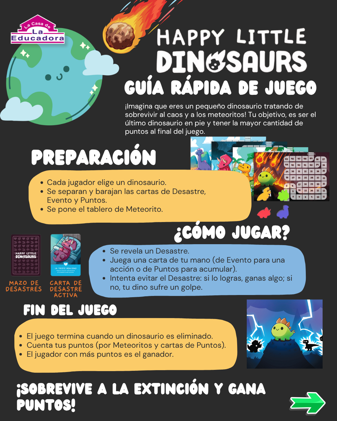 Happy Little Dinosaurs (en Español) Juego de Mesa Asmodee