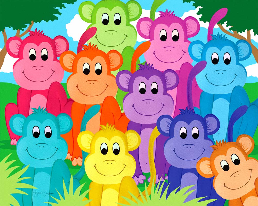 Monos Arcoíris: Rompecabezas 1000 Piezas Enjoy Puzzle