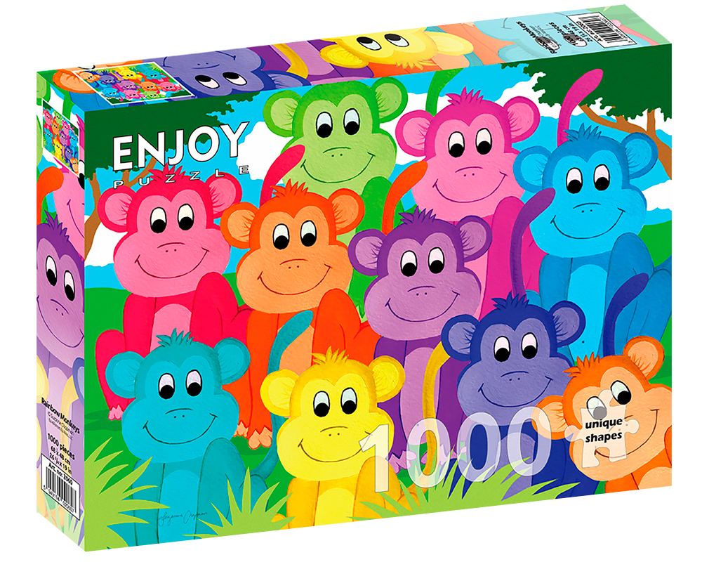 Monos Arcoíris: Rompecabezas 1000 Piezas Enjoy Puzzle