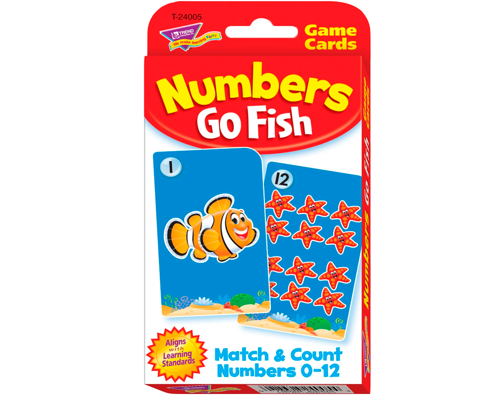 ¡Ve a pescar con Números! Del 1 al 12: Tarjetas Educativas Trend en Inglés