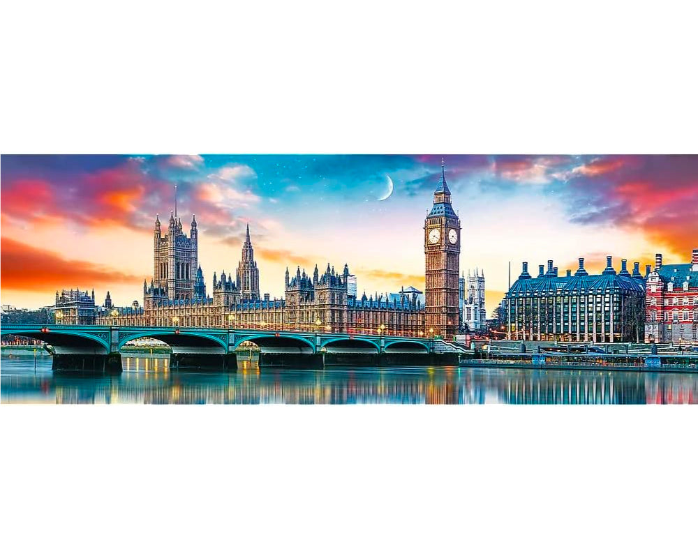 Big Ben y Palacio de Westminster, Londres: Rompecabezas 500 Piezas Panorámico Trefl
