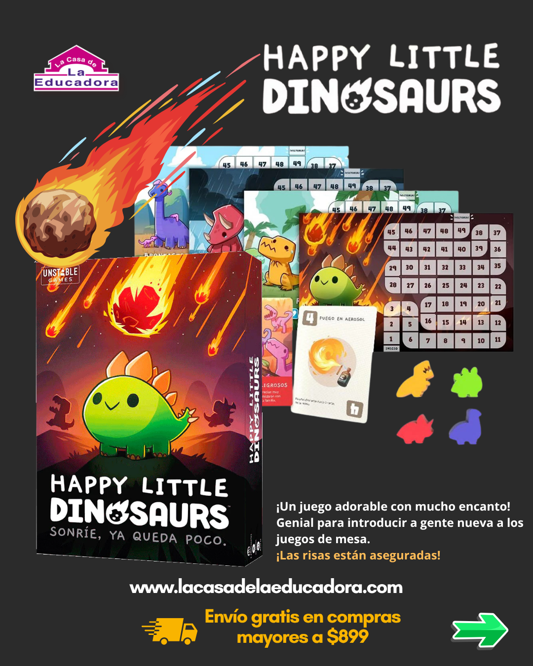 Happy Little Dinosaurs (en Español) Juego de Mesa Asmodee