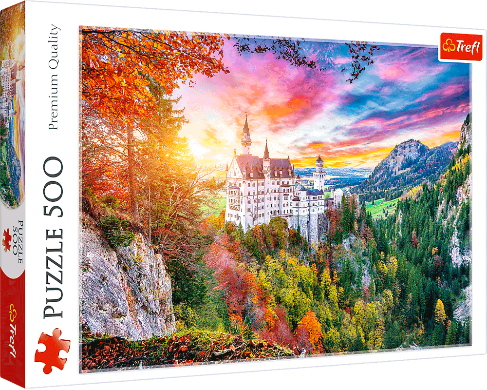 Vista del Castillo Neuschwanstein en Alemania: Rompecabezas 500 Piezas Trefl