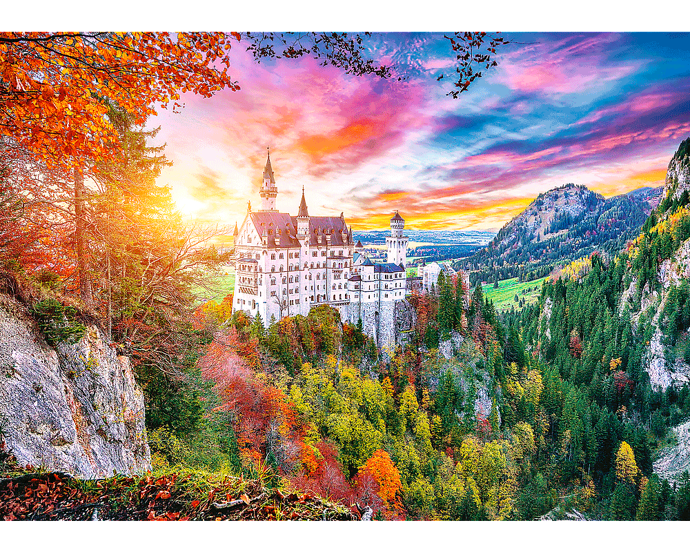 Vista del Castillo Neuschwanstein en Alemania: Rompecabezas 500 Piezas Trefl