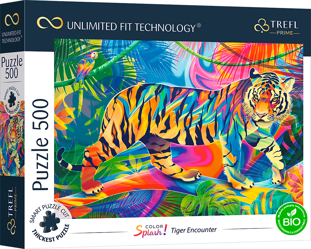 Tigre de Colores Rompecabezas Unlimited fit 500 Piezas Trefl