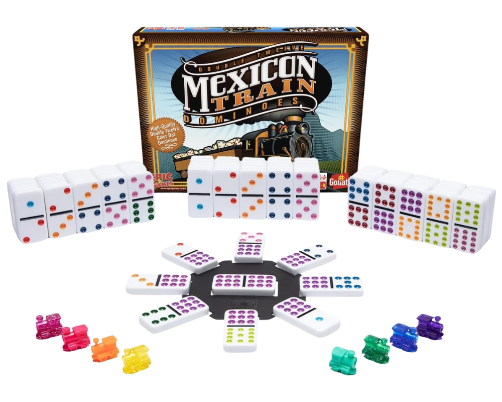 Mexican Train - Dominó Doble Doce Juego de Mesa Goliath