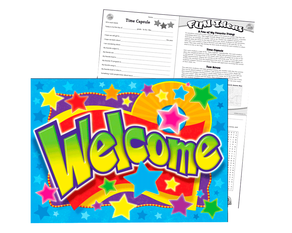 Letrero de Bienvenida en Inglés Welcome Estrellitas Trend