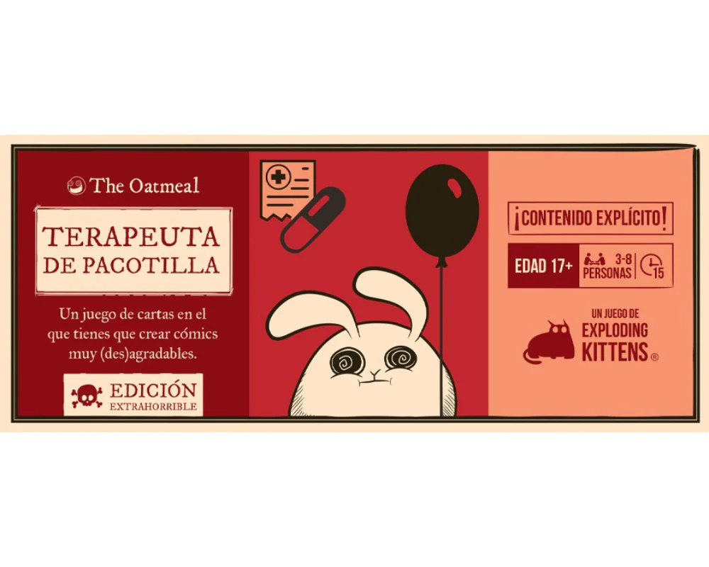 Terapeuta de Pacotilla. Juego de Mesa Exploding Kittens en Español. Edad 18+
