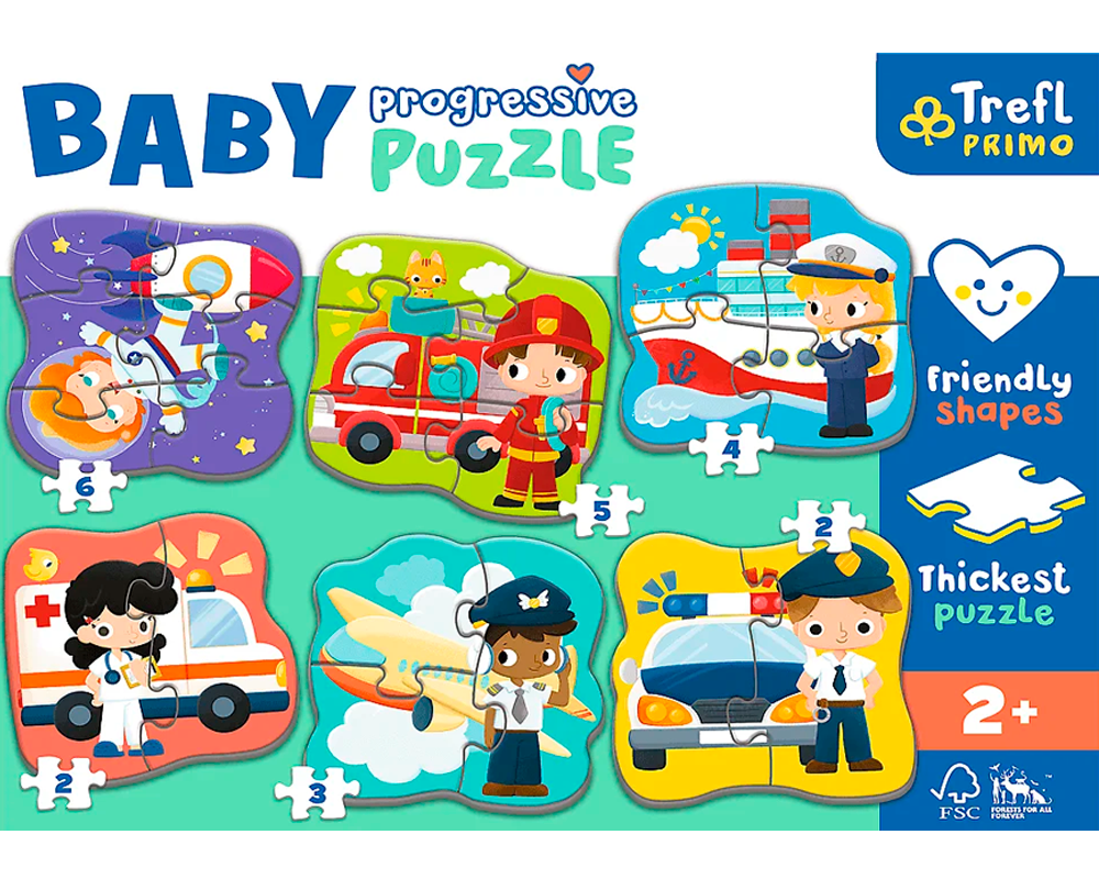 Profesiones y Transportes Rompecabezas Progresivo Trefl