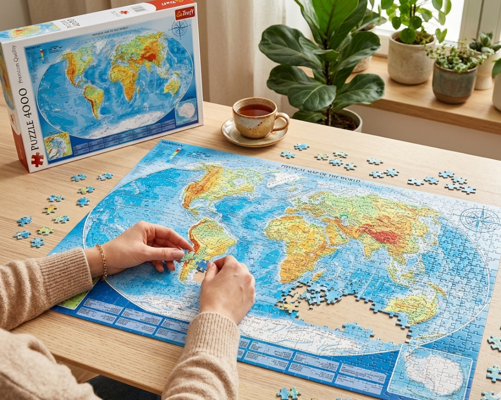 Mapa Físico del Mundo: Rompecabezas 4000 Piezas Trefl