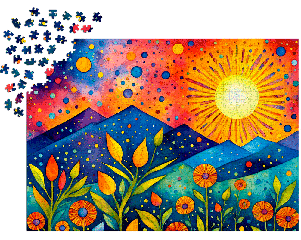 Lluvia al Atardecer: Rompecabezas 1000 Piezas Enjoy Puzzle