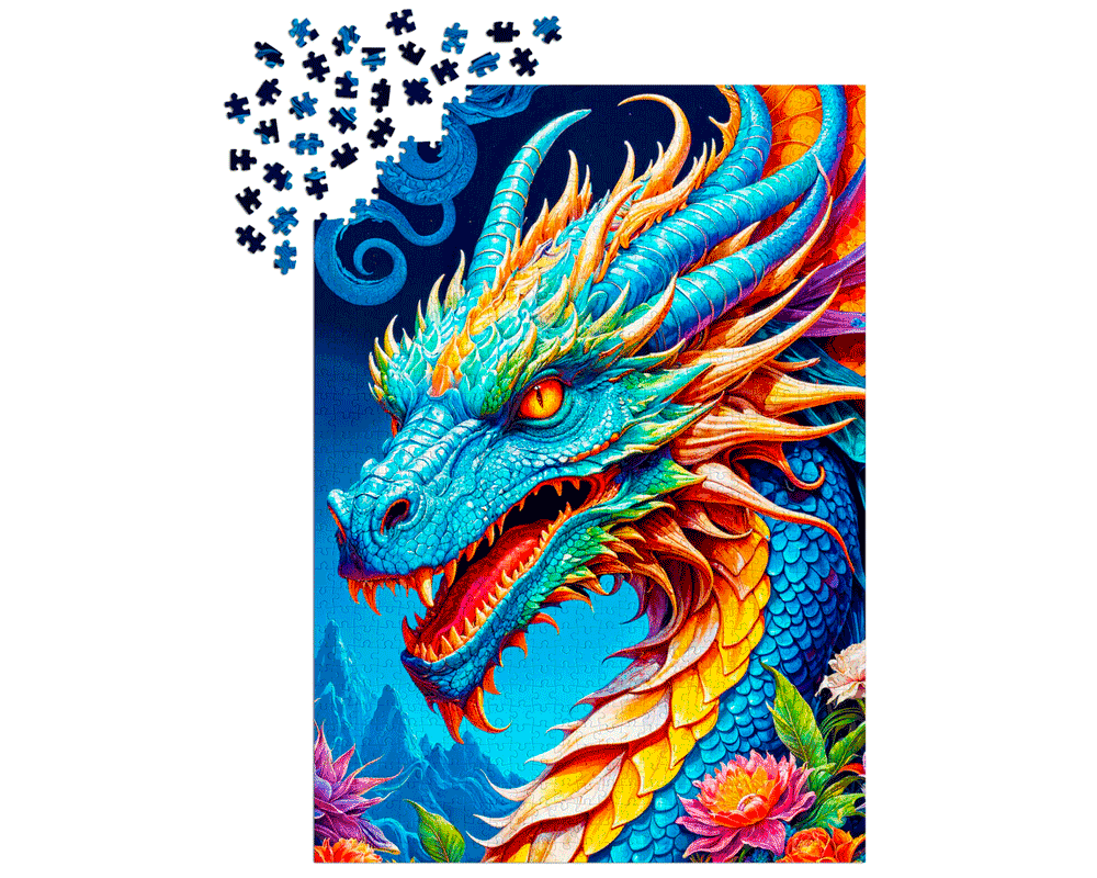Dragón Azul: Rompecabezas 1000 Piezas Enjoy Puzzle