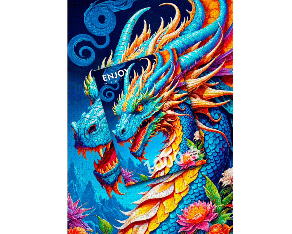 Dragón Azul: Rompecabezas 1000 Piezas Enjoy Puzzle