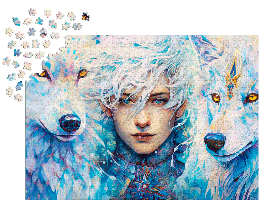 Mujer con Lobos: Rompecabezas 1000 Piezas Enjoy Puzzle