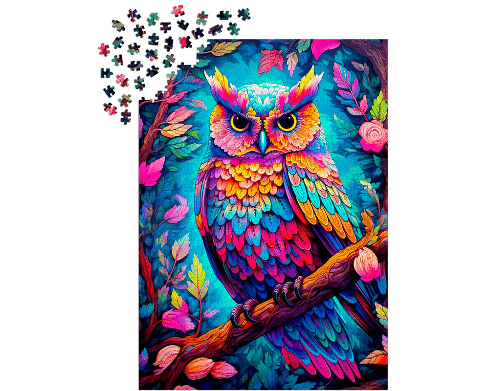 Búho de Colores: Rompecabezas 1000 Piezas Enjoy Puzzle