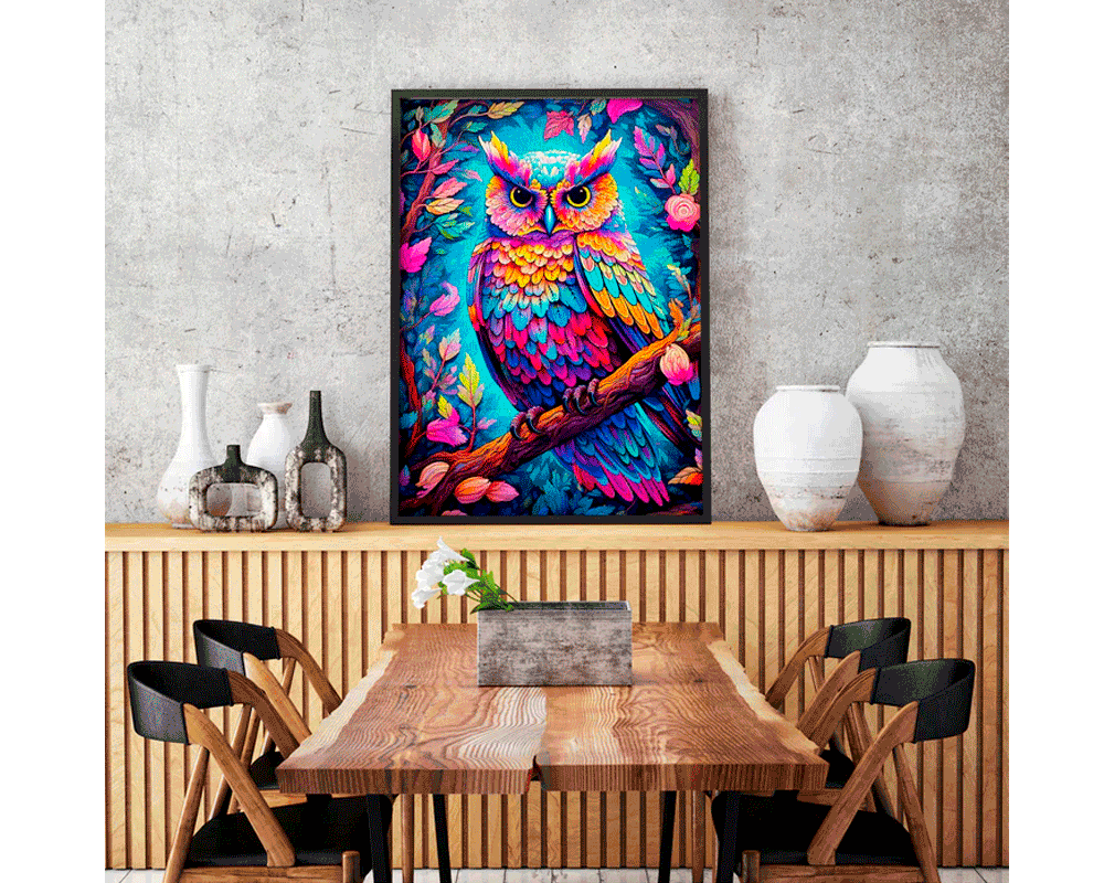 Búho de Colores: Rompecabezas 1000 Piezas Enjoy Puzzle