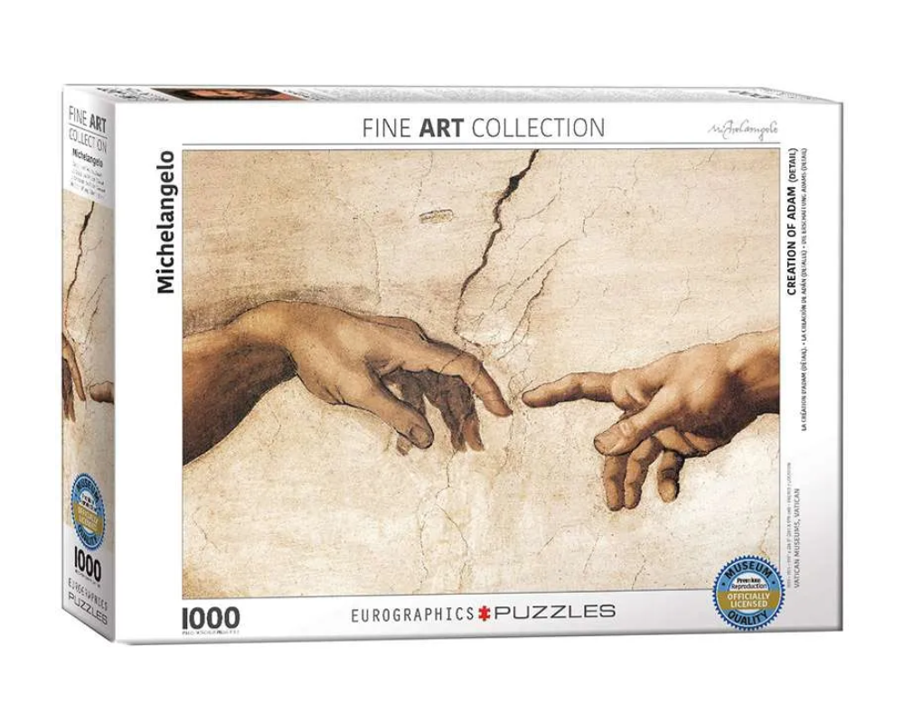 Miguel Angel: La Creación De Adán: Rompecabezas de Arte 1000 Piezas Eurographics