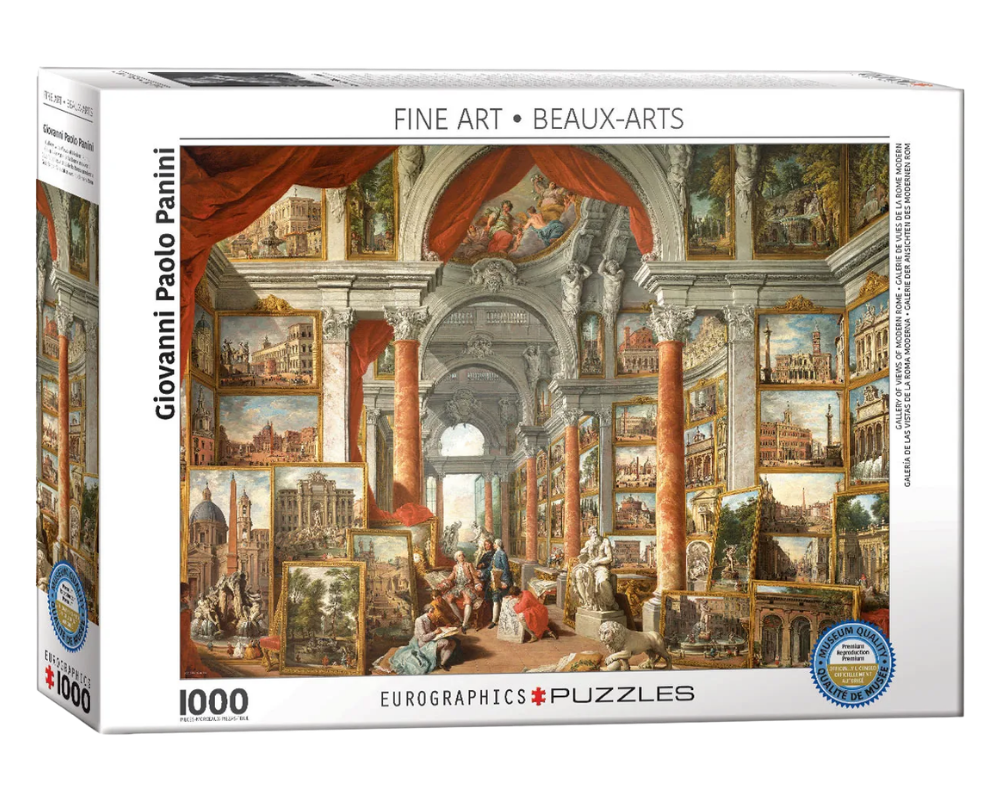 Paolo Panini- Galería de Vistas de Roma Moderna Rompecabezas 1000 Piezas Eurographics