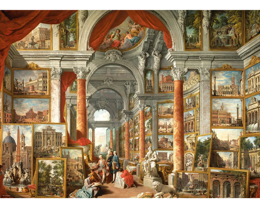 Paolo Panini- Galería de Vistas de Roma Moderna Rompecabezas 1000 Piezas Eurographics