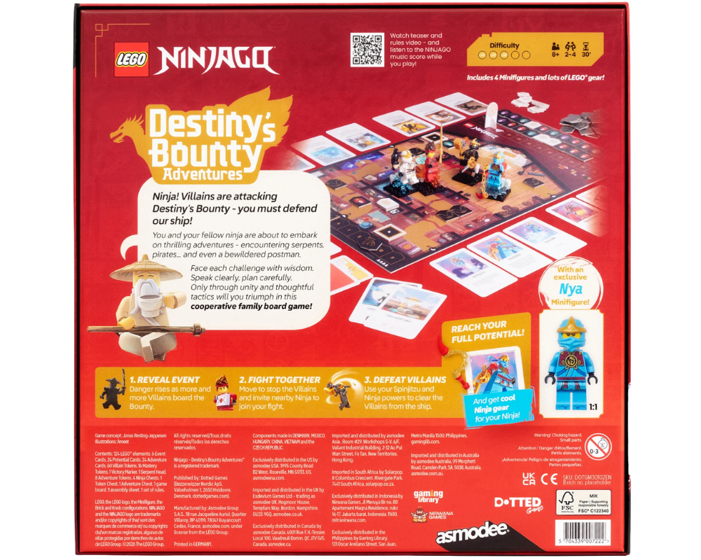 NINJAGO® Destiny’s Bounty Adventures. Juego de Mesa en ESPAÑOL. ASMODEE