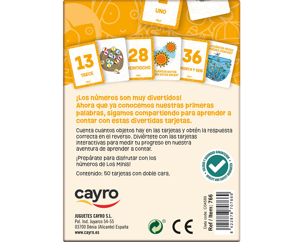 Aprende a contar: Juego de Tarjetas Cayro
