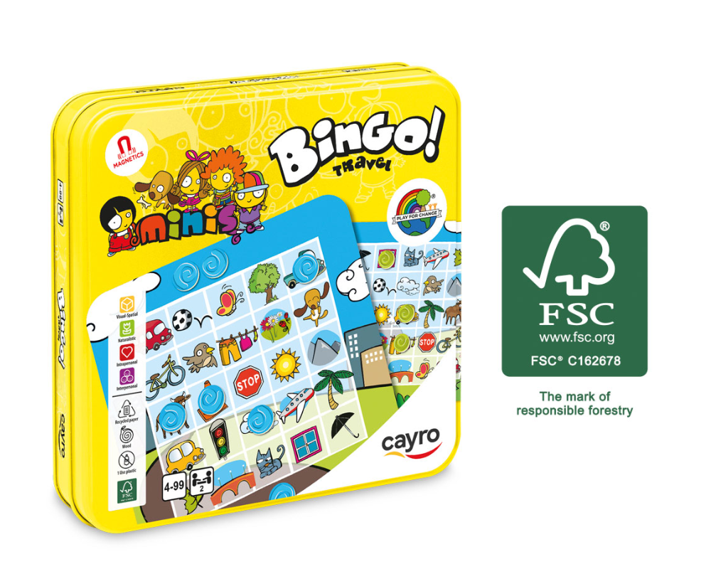 Bingo Travel (Bingo Práctico de Viaje) Caja Metálica Marca Cayro