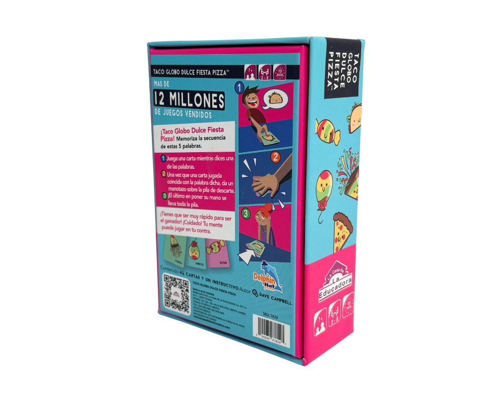 Taco, Globo, Dulce, Fiesta Pizza en Español. Blue Orange™