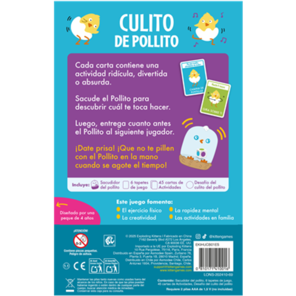 Culito de Pollito Juego de Mesa en ESPAÑOL. Asmodee