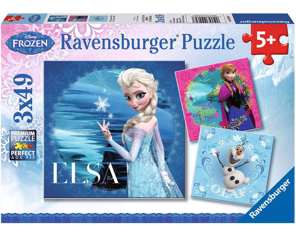 Disney Frozen Elsa, Ana y Olaf Rompecabezas 3 x 49 Piezas Ravensburger