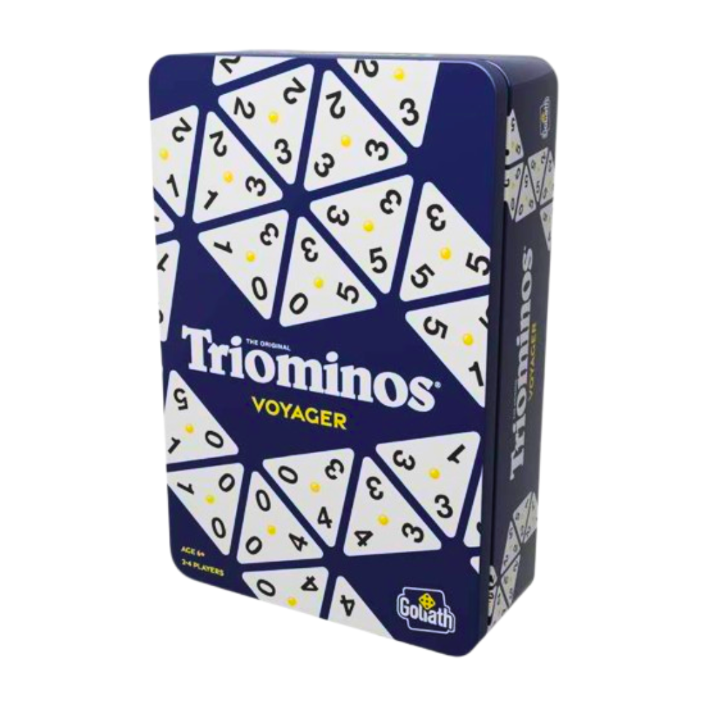 Triominos Viaje: Caja Metálica. Juego de Mesa. Goliath
