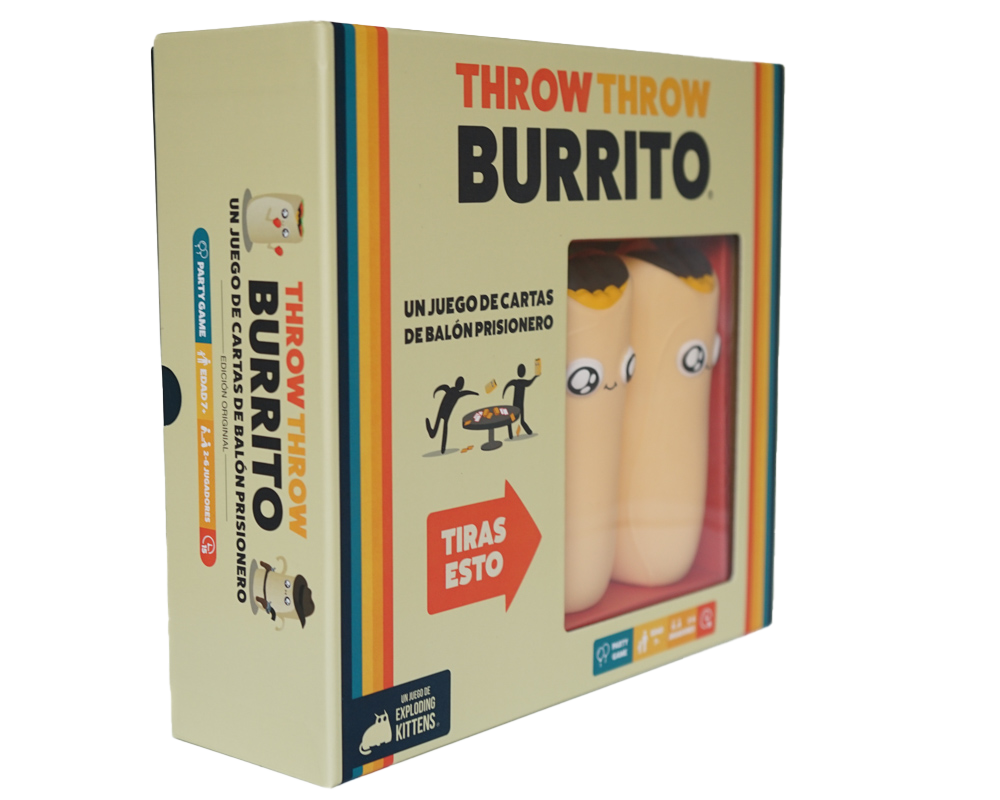Juego Original Throw Throw Burrito: Juego de Mesa En Español. Tipo Party. Edad recomendada 7+. Exploding Kittens