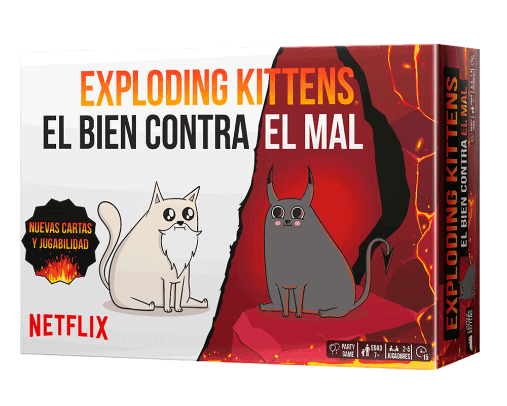 Juego Original El Bien Contra El Mal en Español. Tipo Party. Edad recomendada 7+. Exploding Kittens