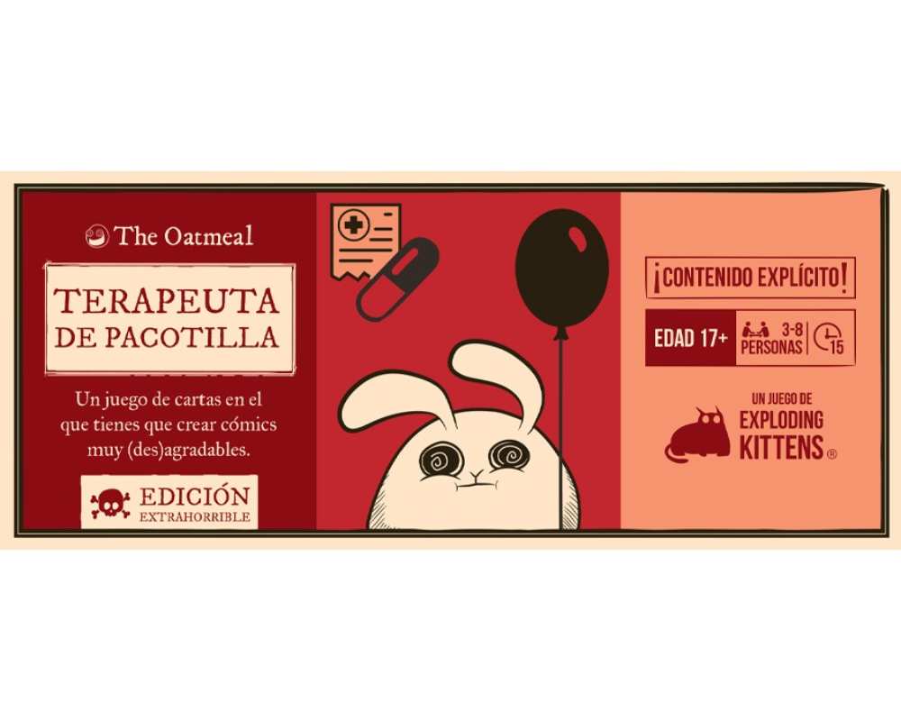 Terapeuta de Pacotilla. Juego de Mesa Exploding Kittens en Español. Edad 18+