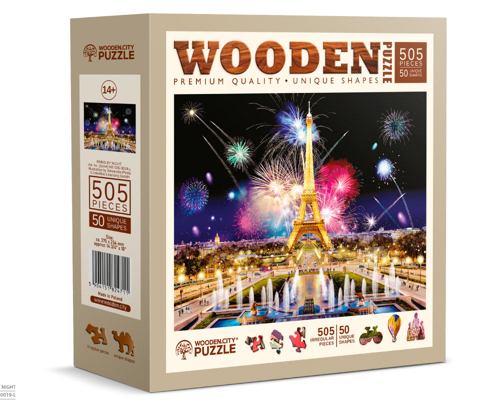 París de Noche: Rompecabezas 500 Piezas Wooden City