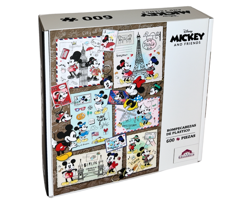 Rompecabezas Mickey y Minnie de Viaje 600 Piezas de Plástico Disney
