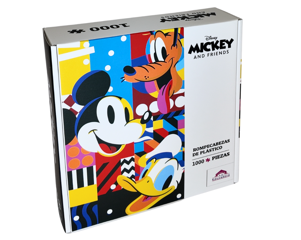 Rompecabezas Mickey, Donald y Pluto Disney 1000 Piezas De Plástico