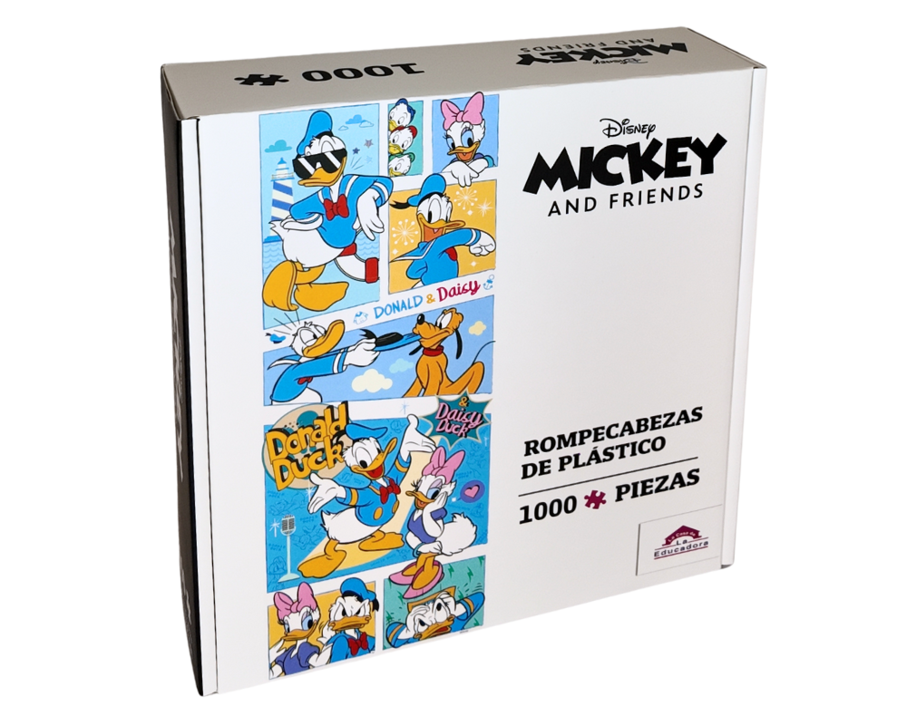 Rompecabezas Panorámico Donald Y Daisy Disney 1000 Piezas De Plástico