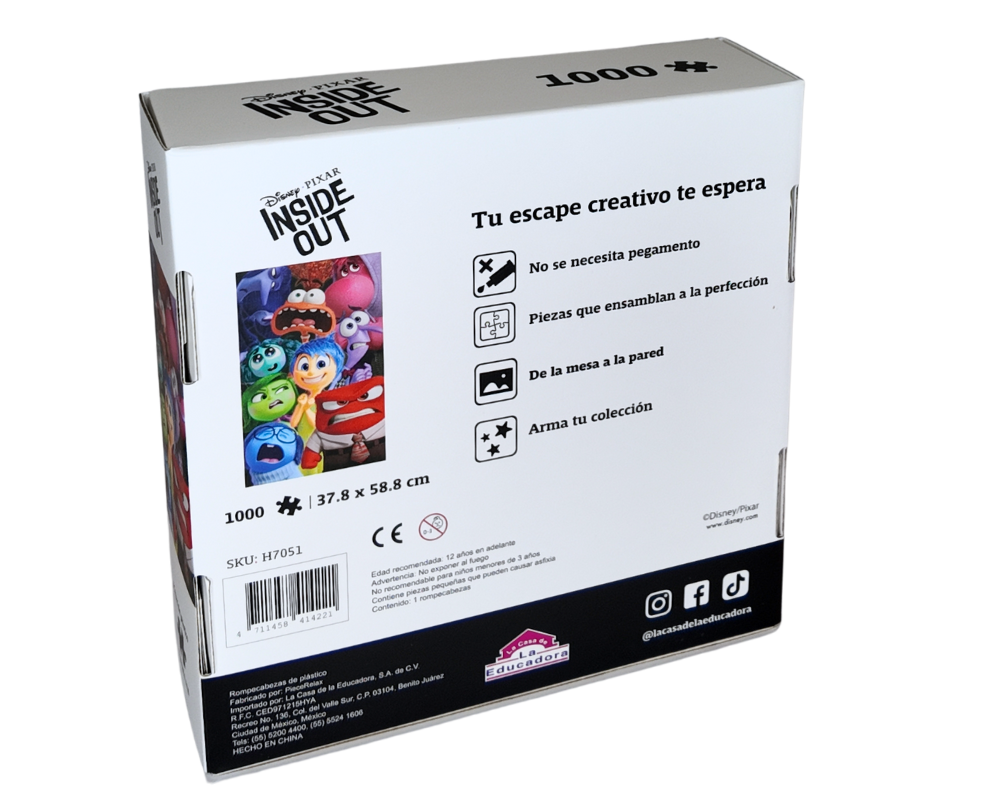 Rompecabezas Intensamente Disney Pixar 1000 Piezas De Plástico