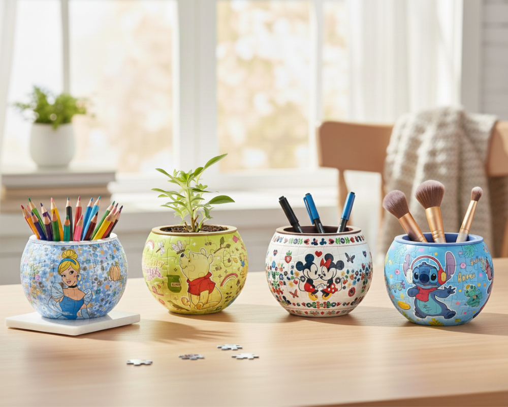 Maceta decorativa - Disney Cenicienta con Flores: Rompecabezas 3D de Plástico 80 Piezas PieceRelax