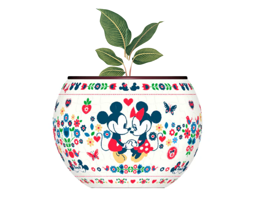 Maceta decorativa - Disney Mickey y Minnie: Rompecabezas 3D de Plástico 80 Piezas PieceRelax