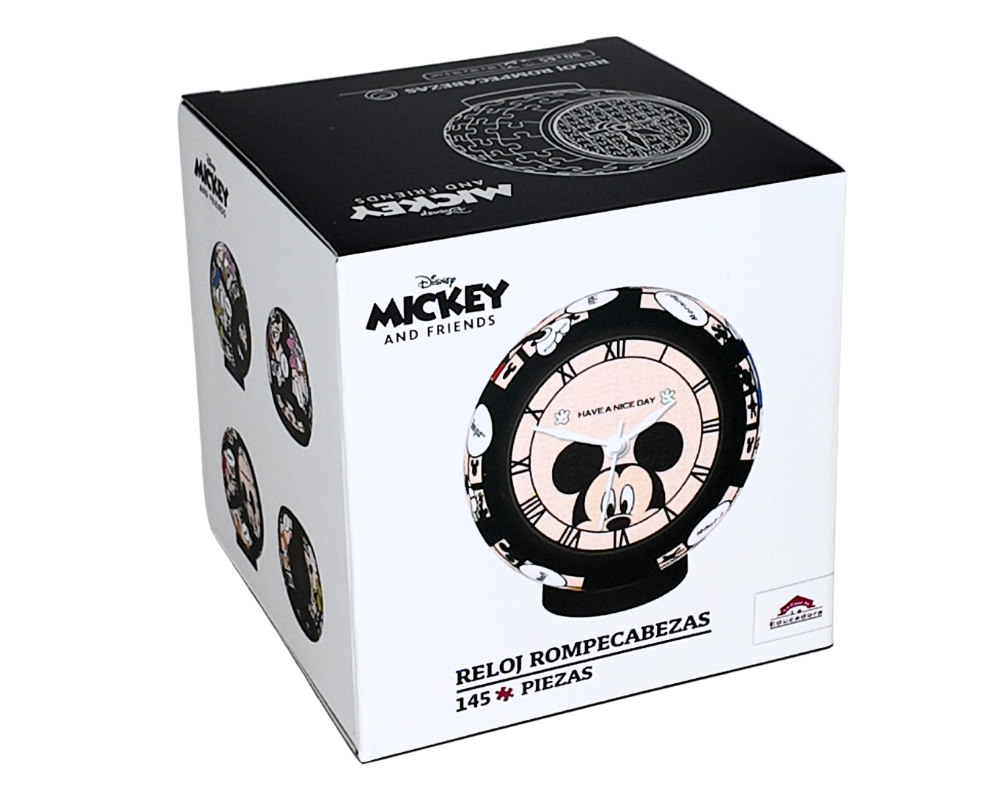 Reloj Rompecabezas Mickey Clásico Disney 145 Piezas De Plástico