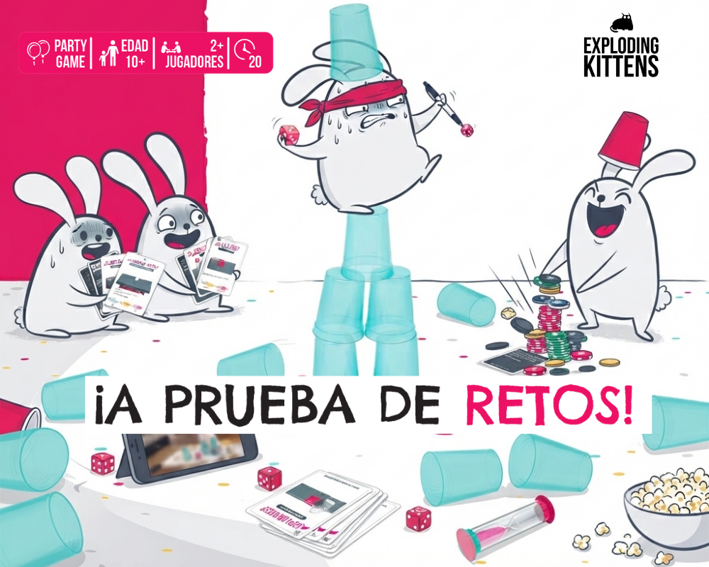 ¡A Prueba de Retos! Juego de Mesa Exploding Kittens en Español. Edad 10+